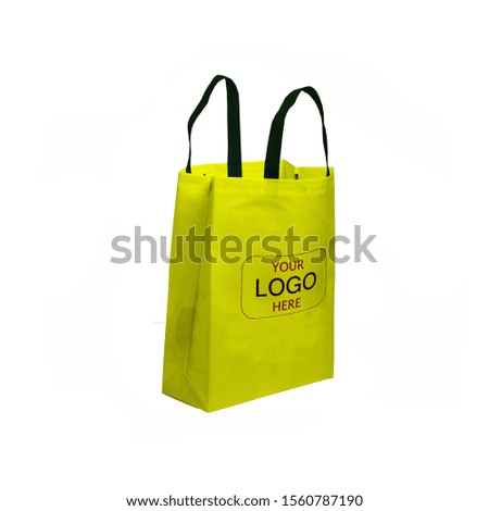 Yellow Color Bag with Black Handle, Non woven Eco Bag