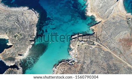aerial view on blue lagoon in malta 