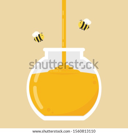 Honey stretch vector. Honey jar vector. free space for text. wallpaper. background. honey drop.