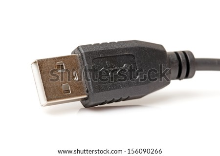 USB cable on white background 