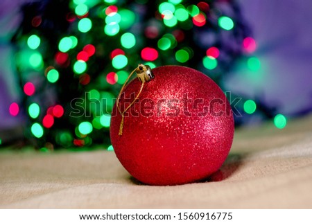 cristmas new year tree balls light bright new year card