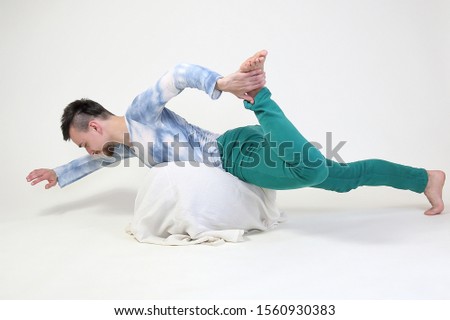 dancer dancing on a white background in the studio