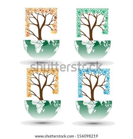 tree natural design over white background vector illustration