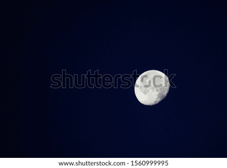 moon in dark blue sky