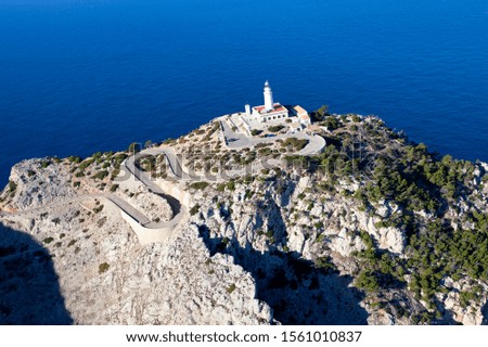 Aerial view of Cape Formentor, Majorca, Balearic Island, Spain.