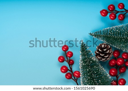 christmas concept on blue background