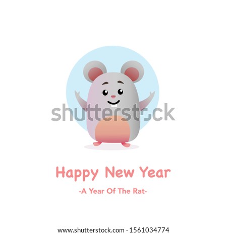 Happy Chinese new year 2020 , year of rat , Cute Rat vector, illustration