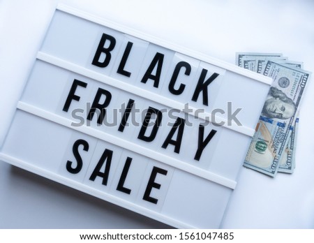 Black Friday Sale word on lightbox on against white.