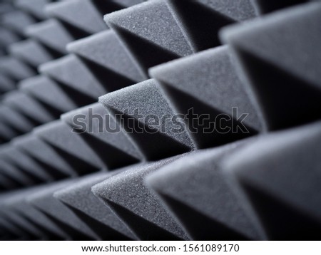 Close-up of acoustic foam with contrast shadows