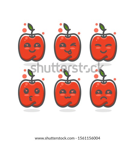 apple mascot character cartoon icon design bundle