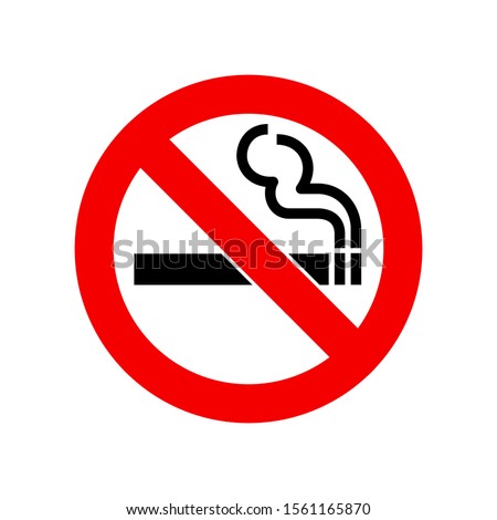 No Smoking Warning Sign Icon Vector isolated on white