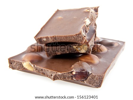 chocolate isolated on a white background.One picture from series.