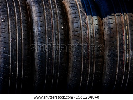 Old car tire tread pattern