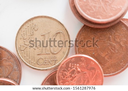 coins on white background (euro)