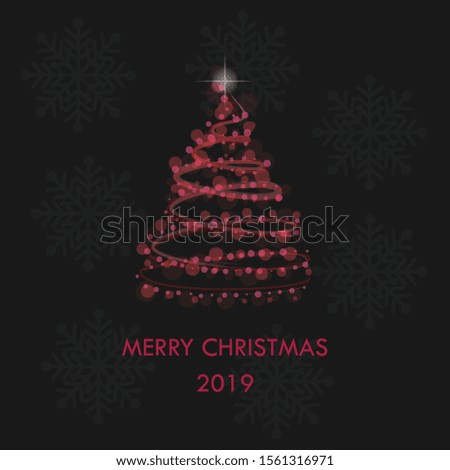 2019 Christmas tree background. Vector illustration.