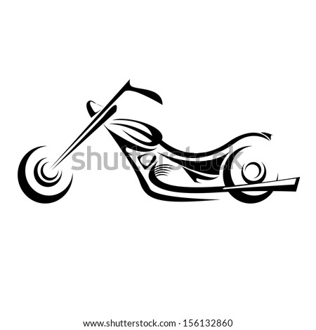 vector Silhouette of classic motorcycle 
