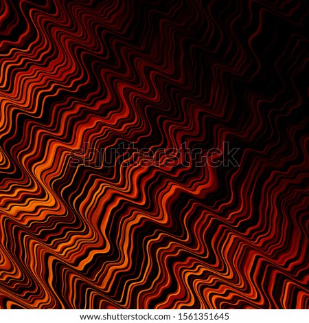 Dark Orange vector layout with wry lines. Abstract illustration with gradient bows. Best design for your ad, poster, banner.