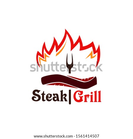 Grill Steak Logo and badges vector illustration