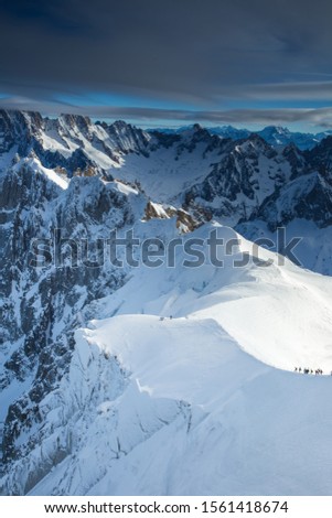 Scenic Aiguille du Midi and french alps ins now, Chamonix-France
