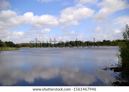lake reflection nature cloudy blue sky