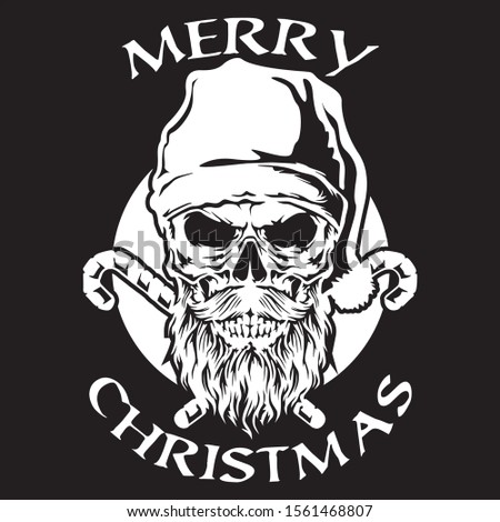 santa claus merry christmas old skull