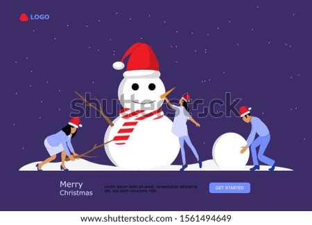 Merry Christmas and Happy New year Vector Illustration Concept , Suitable for web landing page, ui, mobile app, editorial design, flyer, banner, and other related occasion