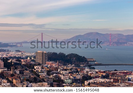 Golden Gate Bridge and San Francisco Bay Area. 
