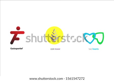 three colored logos for company and web business