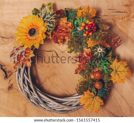 Autumn decoration flowers. Autumn background. 