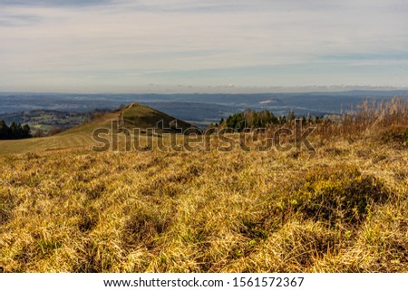 medows on wasserkuppe peak plateau in rhoen, hesse germany