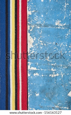old paper on border colorful stripe fabric