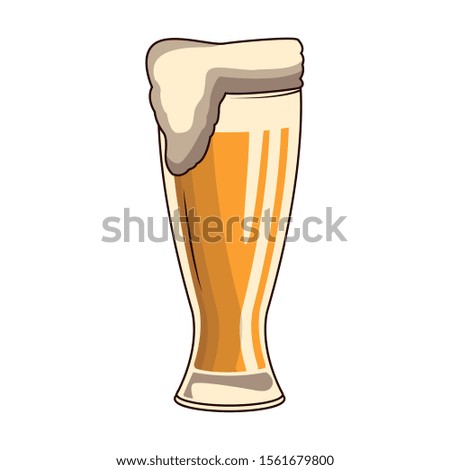 glass with beer icon over white background, vector illustration