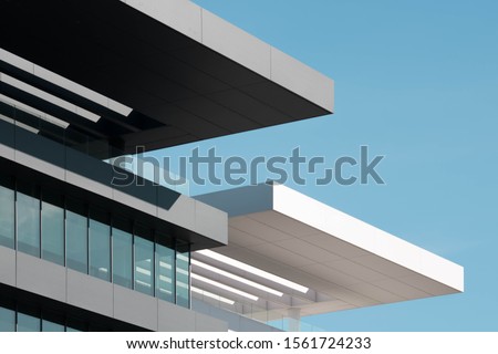 Modern architecture black and white building Royalty-Free Stock Photo #1561724233