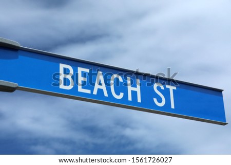 Beach Street Signpost Road Sign