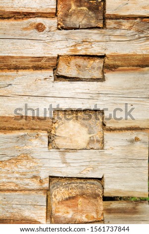 Wooden log wall environmentally friendly house. wooden blockhouse texture background.