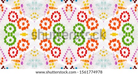 Endless African Pattern. Saturated Seamless Ornamental Texture. Watercolor Texture. Repeated Colorful Hand drawn Ikat. Hued Endless Ikat Pattern. Vivid Abstract Watercolor.