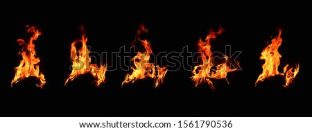 A set of bonfire energy that burns on a black background Royalty-Free Stock Photo #1561790536