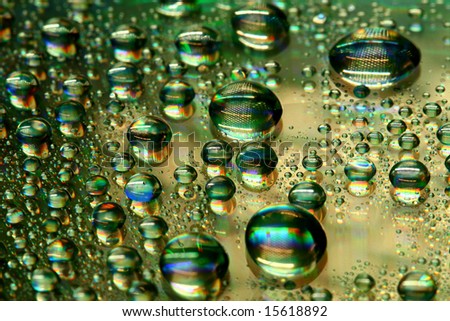 clean multicolored waterdrops