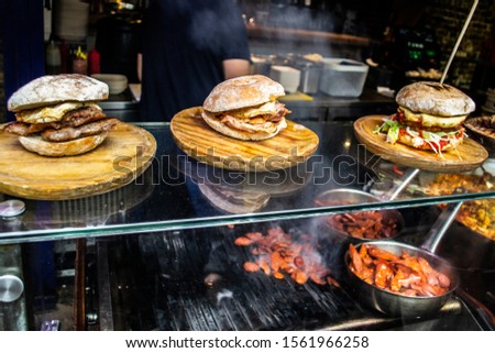 Street food at Borough Market, London Royalty-Free Stock Photo #1561966258