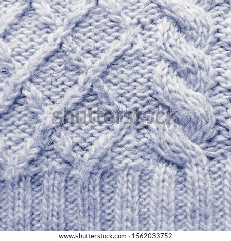 Knit Weave. Lilac Textile Winter. Gray Knitted Blanket. Scandinavian Christmas. Clothes Pattern Winter. Gray Sweater. Silver Scandinavian Holiday.
