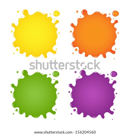 Set Of Color Blots, With Gradient Mesh, Vector Illustration Royalty-Free Stock Photo #156204560