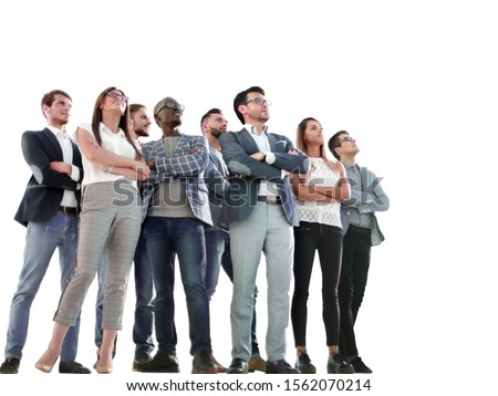 group of successful young people looking at copy space Royalty-Free Stock Photo #1562070214