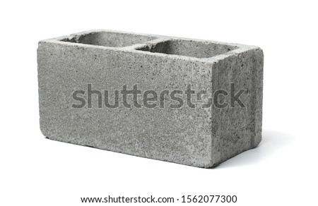 Rendering of cinder block isolated on white background Royalty-Free Stock Photo #1562077300