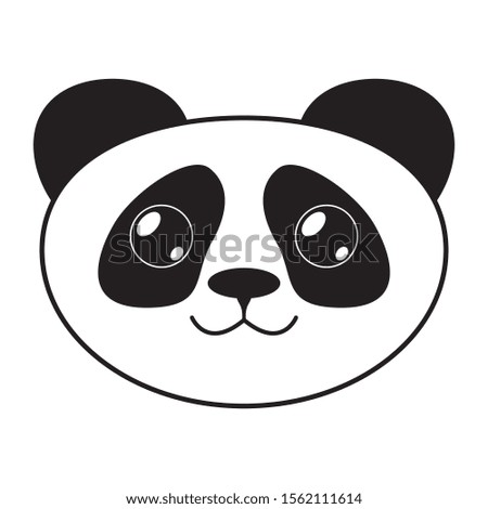 Panda vector. Kawaii style. Isolated background.