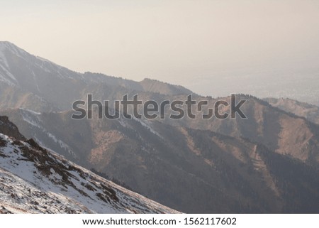 Brown mountain landscape. Clear sky and wonderful background for wallpaper