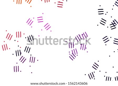 Light Pink, Red vector texture with colored lines, dots. Colorful shining illustration with lines on abstract template. Pattern for your busines websites.