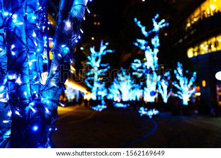 Landscape of Christmas illumination in winter Hibiya Tokyo Japan