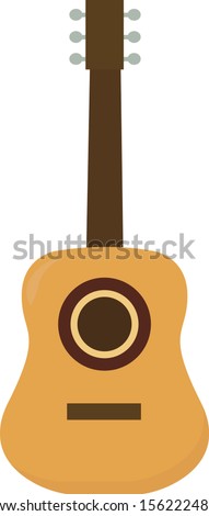 Guitar, illustration, vector on white background.