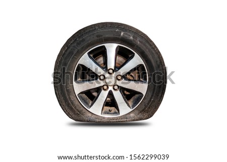 flat tire tires, safety separated from the background, cliping part
 Royalty-Free Stock Photo #1562299039