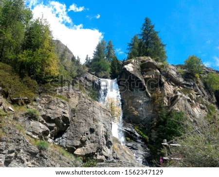 Lillaz Waterfalls, Cogne, Aosta Valley, Italy Royalty-Free Stock Photo #1562347129